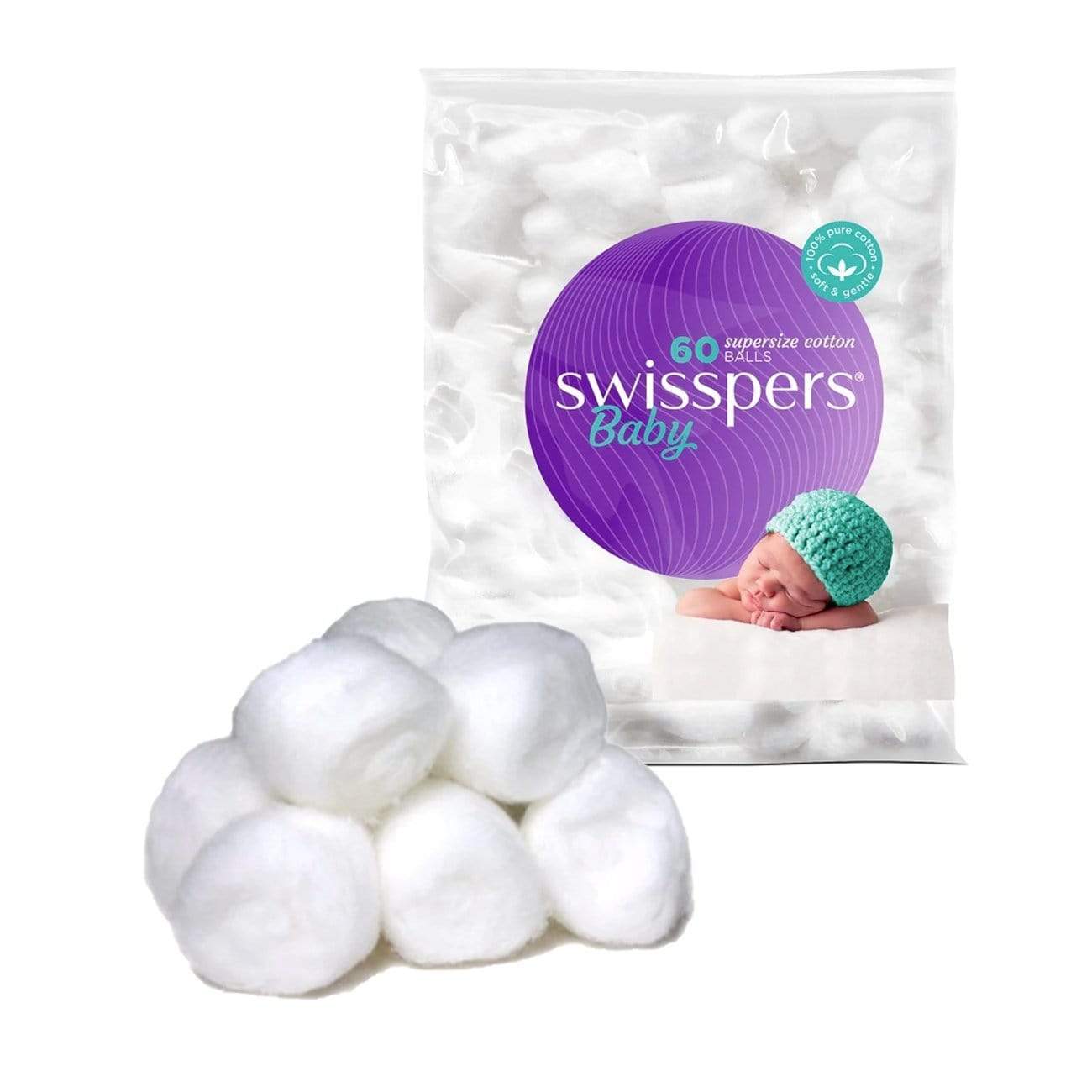 Swisspers Cotton Wool Balls - Pack/60